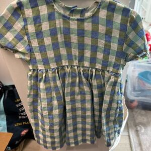 Oeuf Checked Linen Dress NWOT